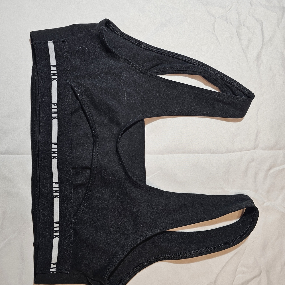 PINK Victoria's Secret Black and White Sports Bra
